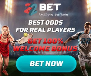 22Bet welcome bonus