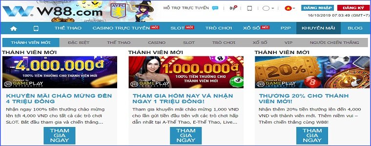 Nhận quà cực chất tại W88